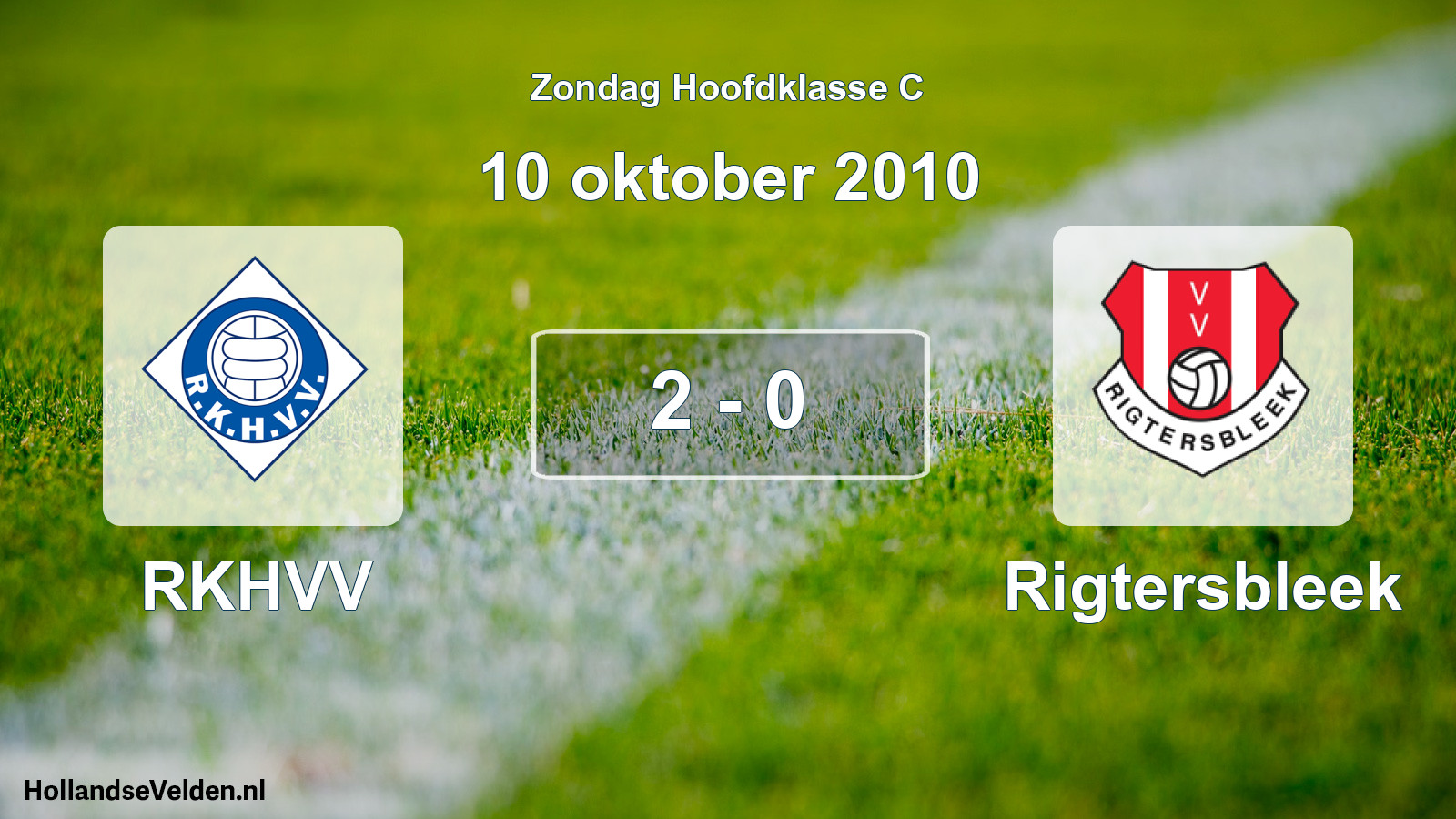 Total number of matches played: RKHVV - Rigtersbleek 2 - 0 (10 October 2010)