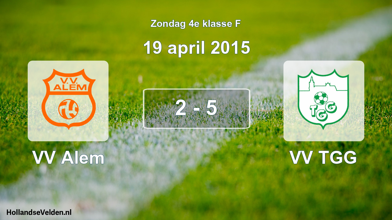 Total number of matches played: VV Alem - VV TGG 2 - 5 (19 April 2015)