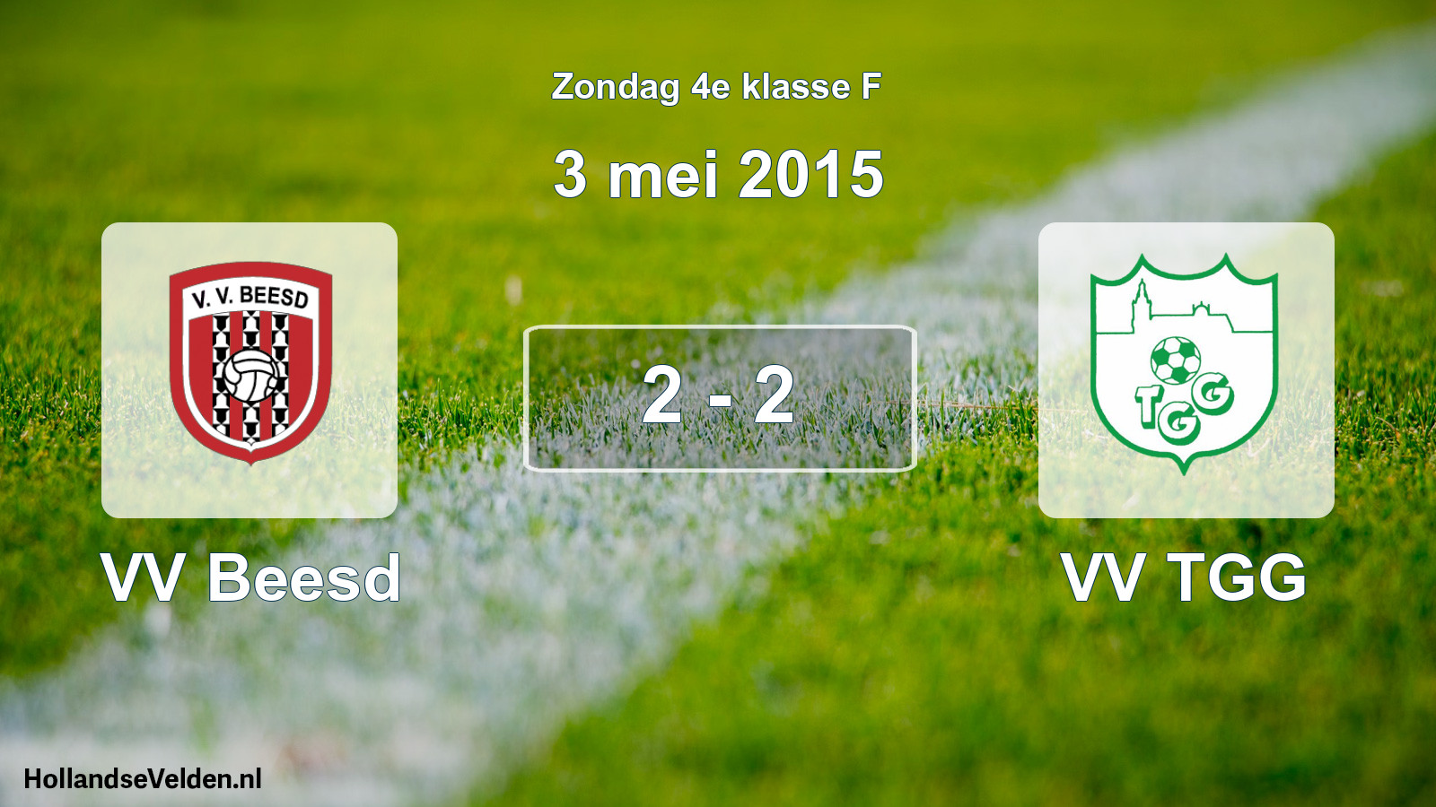 Total number of matches played: VV Beesd - VV TGG 2 - 2 (3 May 2015)