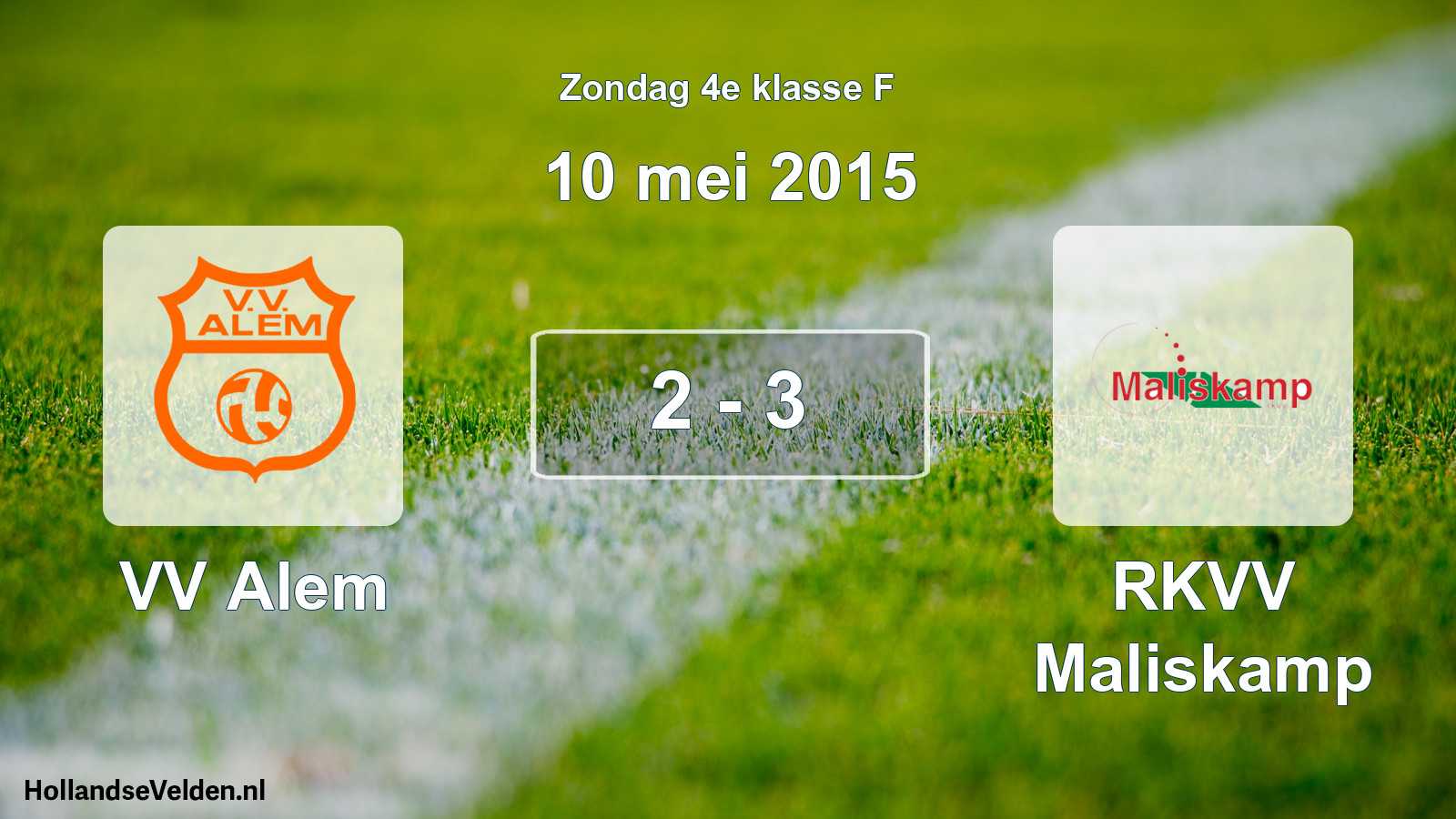 Total number of matches played: VV Alem - RKVV Maliskamp 2 - 3 (10 May 2015)