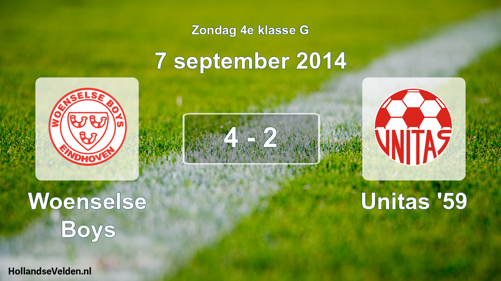 Total number of matches played: Woenselse Boys - Unitas '59 4 - 2 (7 September 2014)