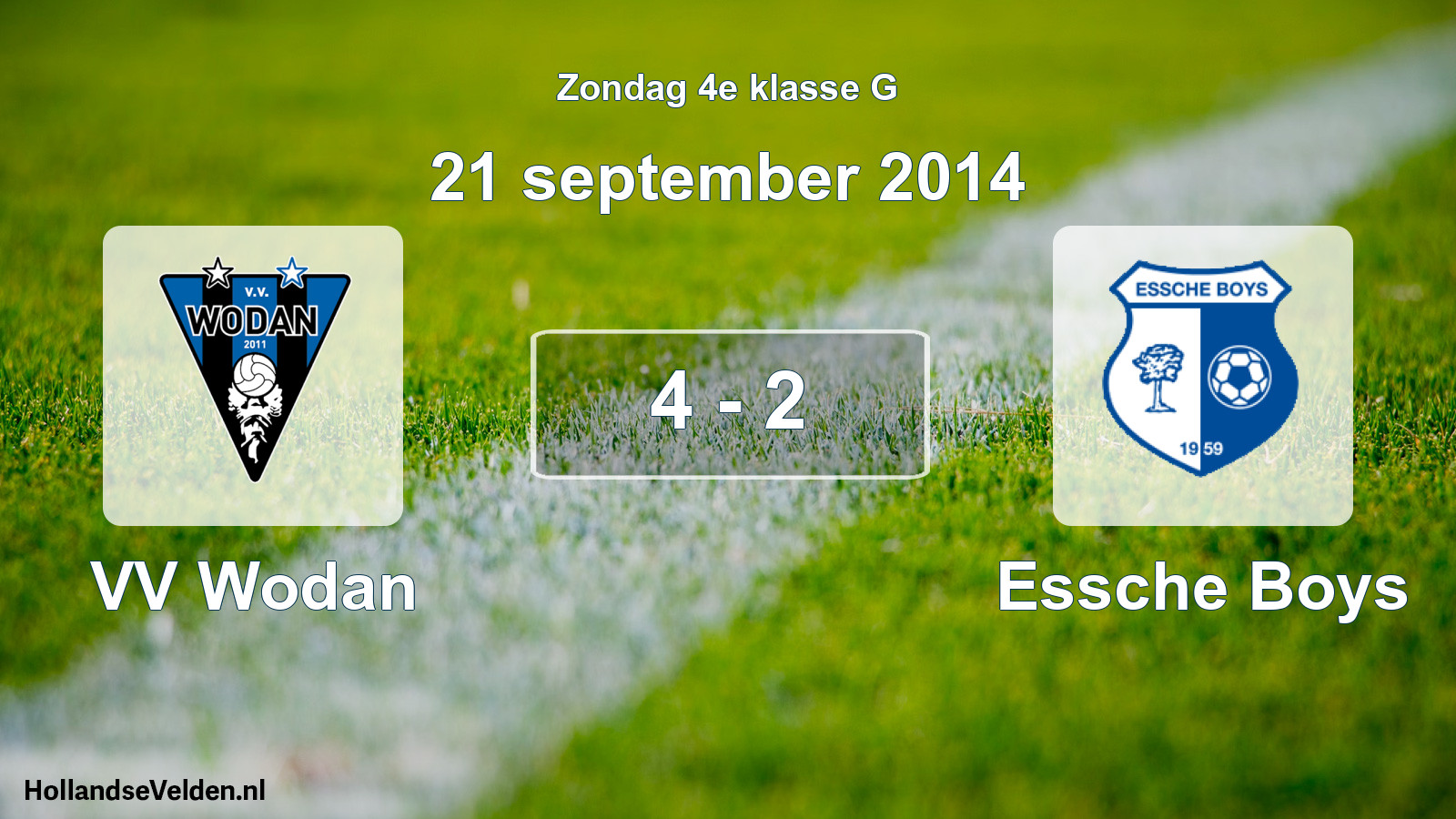 Total number of matches played: VV Wodan - Essche Boys 4 - 2 (21 September 2014)