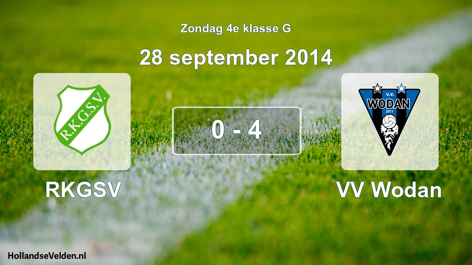 Total number of matches played: RKGSV - VV Wodan 0 - 4 (28 September 2014)