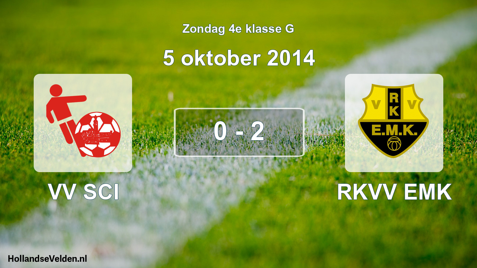 Total number of matches played: VV SCI - RKVV EMK 0 - 2 (5 October 2014)