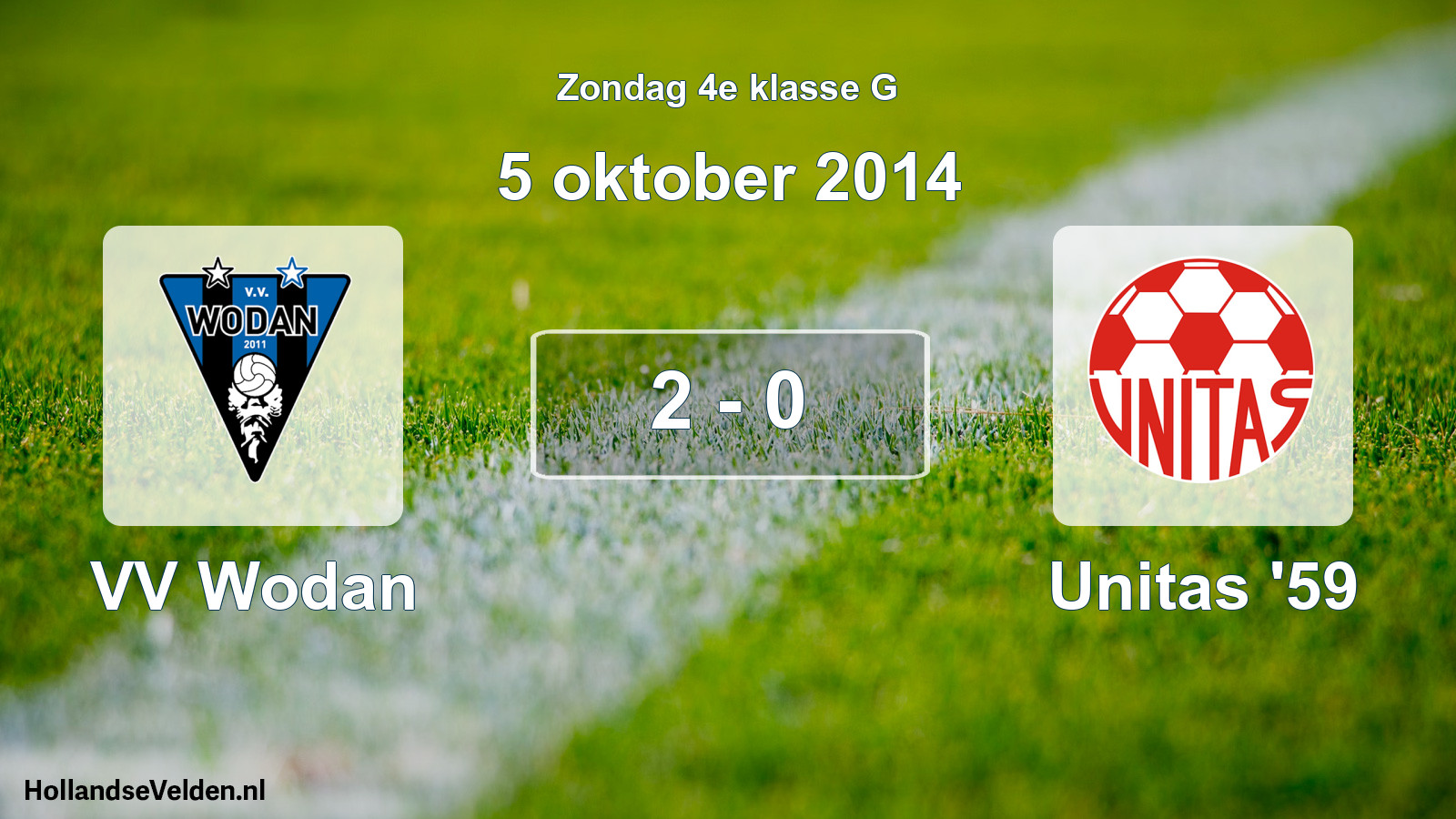 Total number of matches played: VV Wodan - Unitas '59 2 - 0 (5 October 2014)