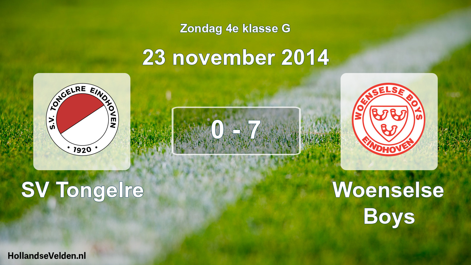 Total number of matches played: SV Tongelre - Woenselse Boys 0 - 7 (23 November 2014)