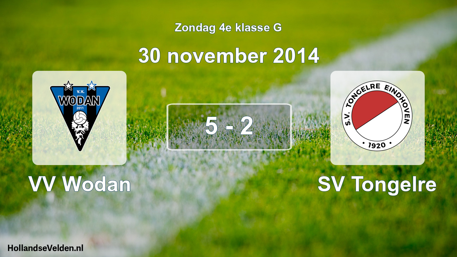 Total number of matches played: VV Wodan - SV Tongelre 5 - 2 (30 November 2014)