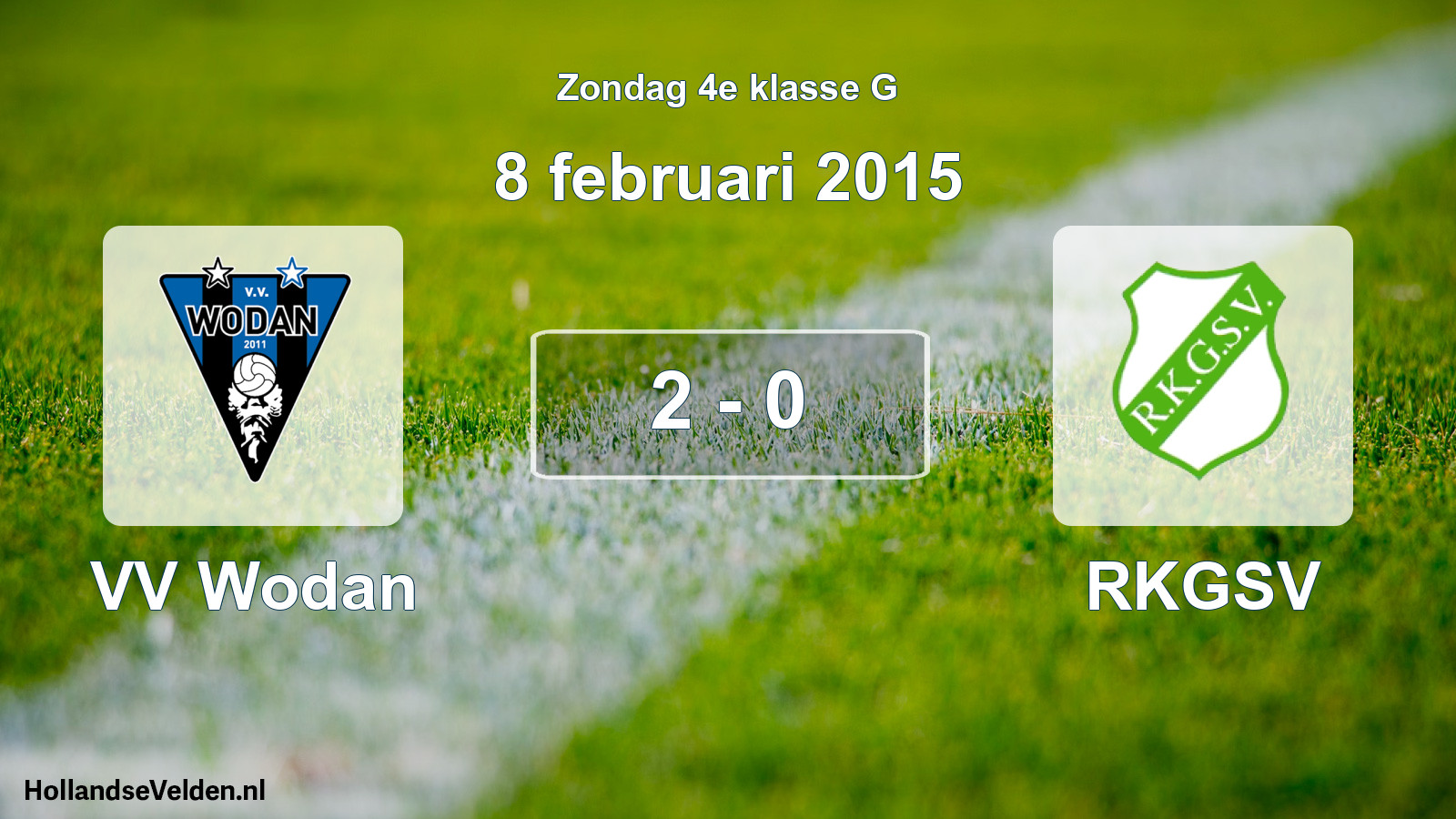 Total number of matches played: VV Wodan - RKGSV 2 - 0 (8 February 2015)