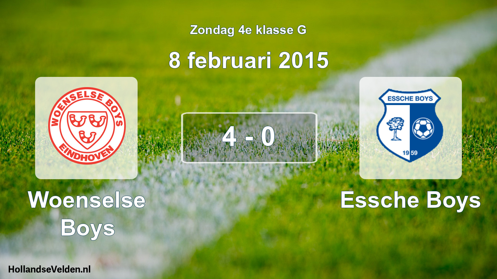 Total number of matches played: Woenselse Boys - Essche Boys 4 - 0 (8 February 2015)