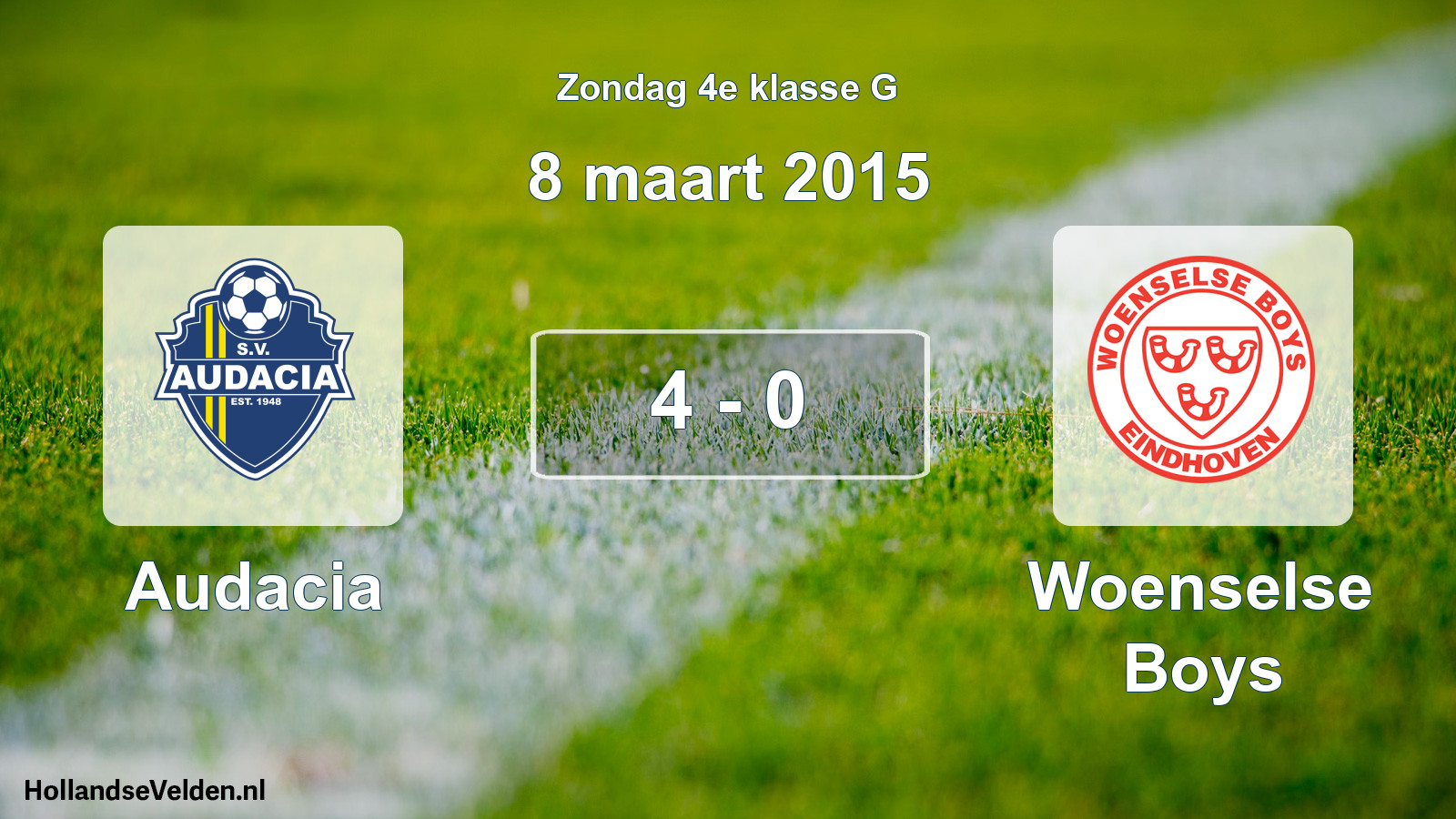 Total number of matches played: Audacia - Woenselse Boys 4 - 0 (8 March 2015)