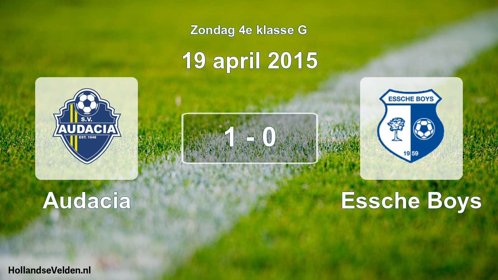 Total number of matches played: Audacia - Essche Boys 1 - 0 (19 April 2015)