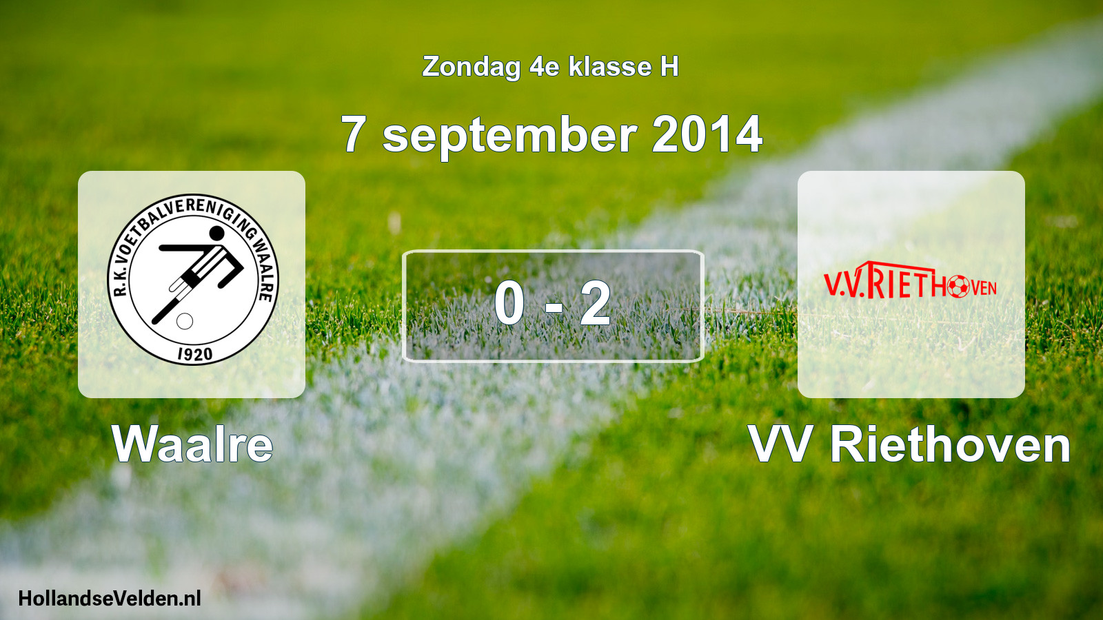 Total number of matches played: Waalre - VV Riethoven 0 - 2 (7 September 2014)