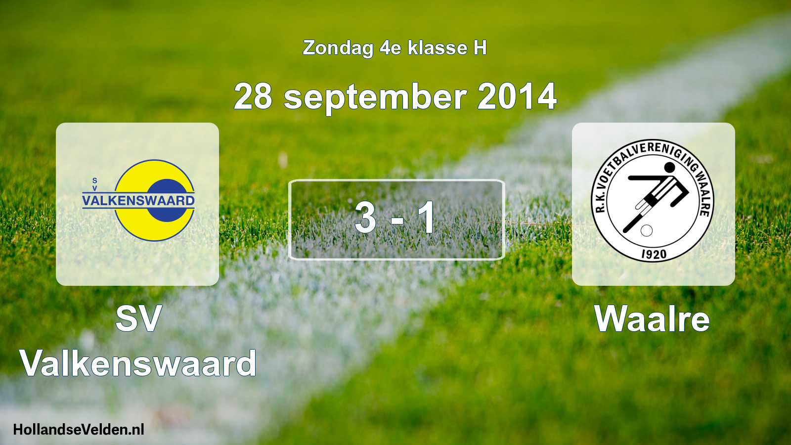 Total number of matches played: SV Valkenswaard - Waalre 3 - 1 (28 September 2014)