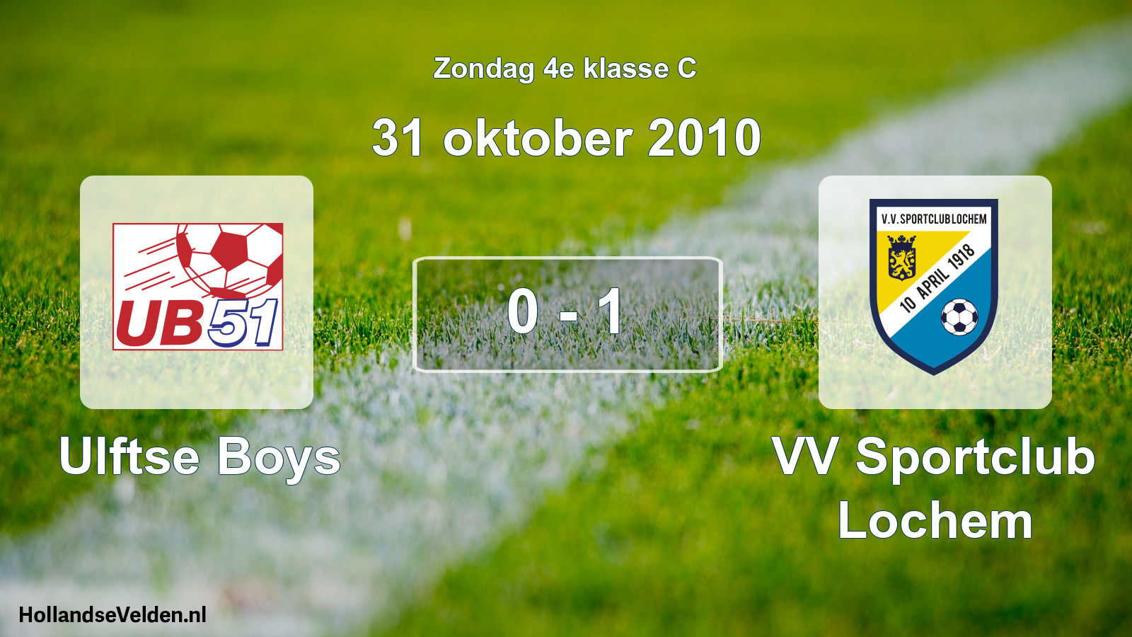 Total number of matches played: Ulftse Boys - VV Sportclub Lochem 0 - 1 (31 October 2010)