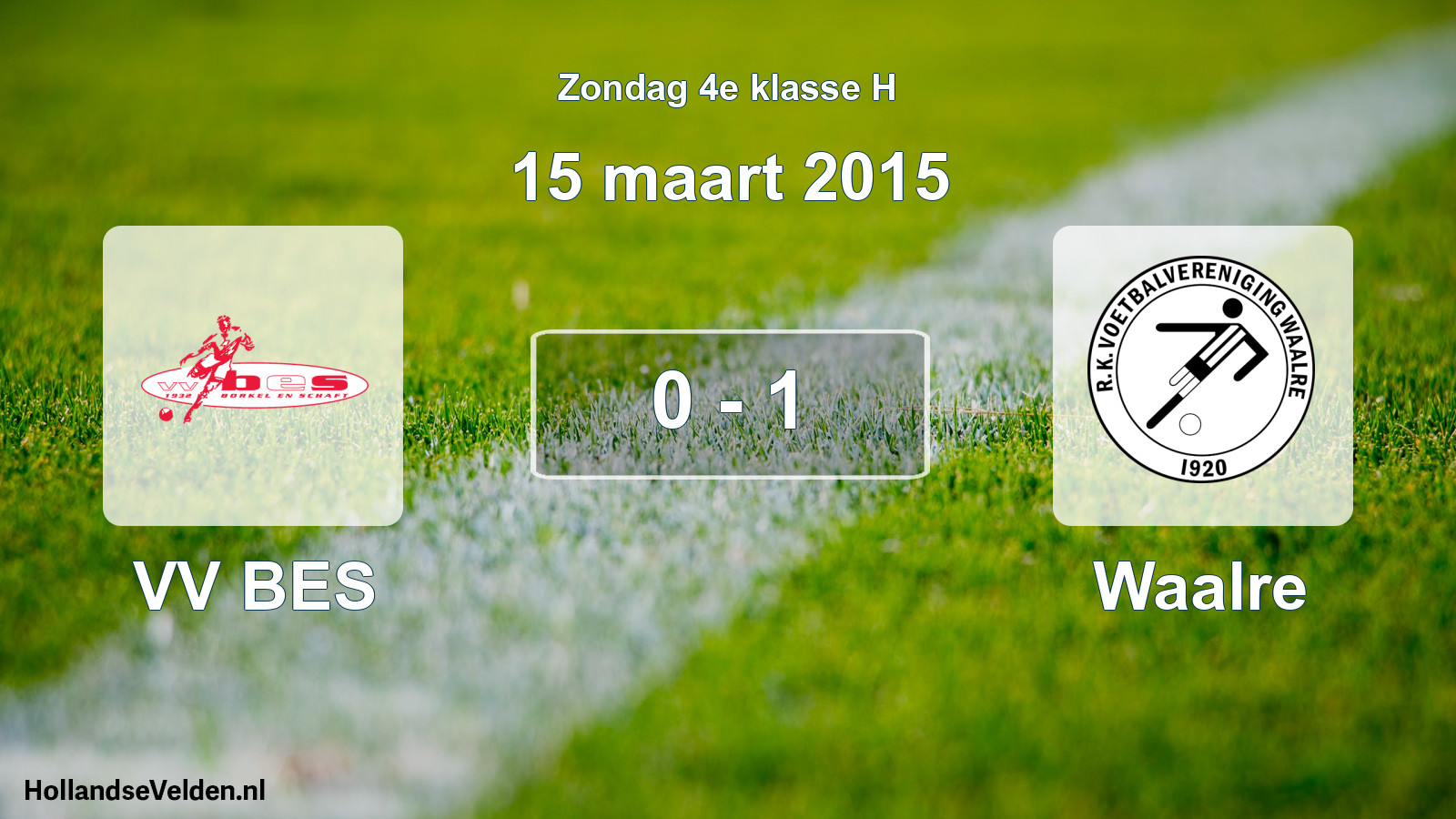 Total number of matches played: VV BES - Waalre 0 - 1 (15 March 2015)