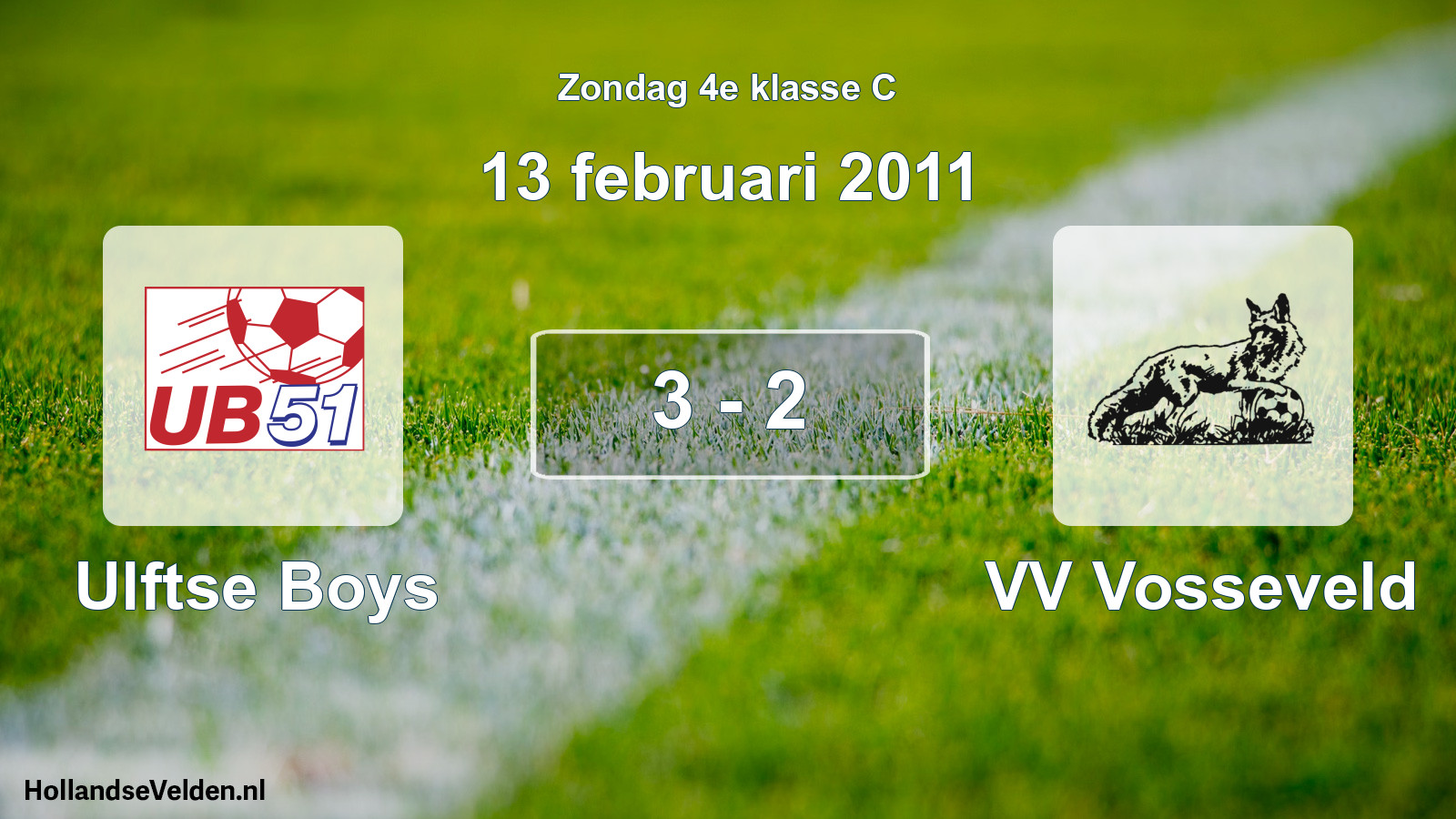 Total number of matches played: Ulftse Boys - VV Vosseveld 3 - 2 (13 February 2011)