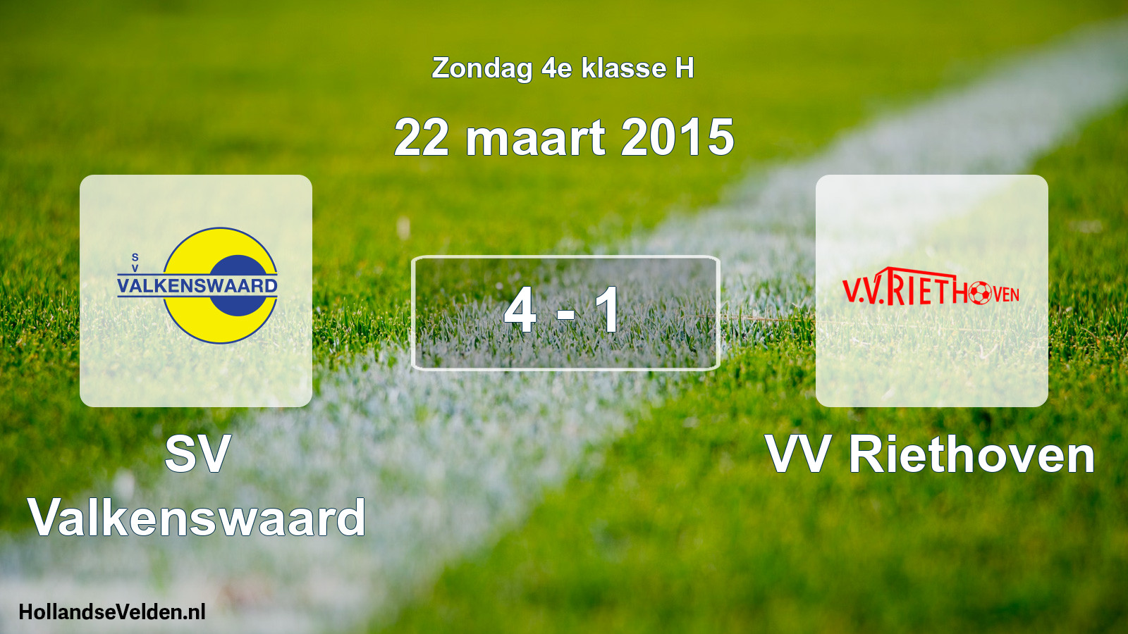 Total number of matches played: SV Valkenswaard - VV Riethoven 4 - 1 (22 March 2015)