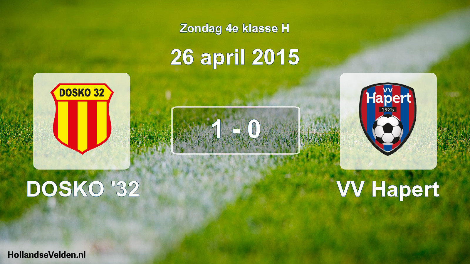 Total number of matches played: DOSKO '32 - VV Hapert 1 - 0 (26 April 2015)