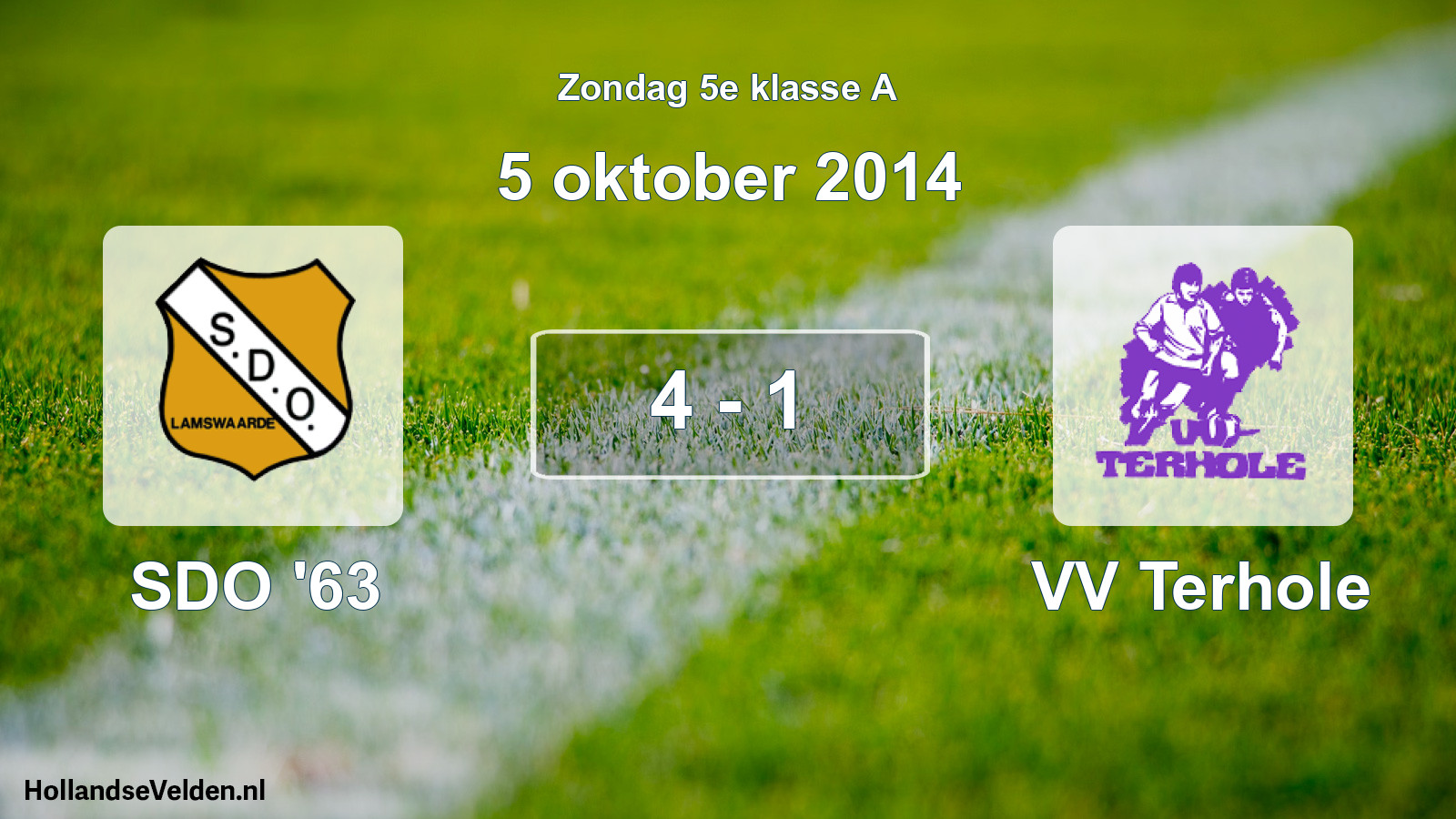 Total number of matches played: SDO '63 - VV Terhole 4 - 1 (5 October 2014)
