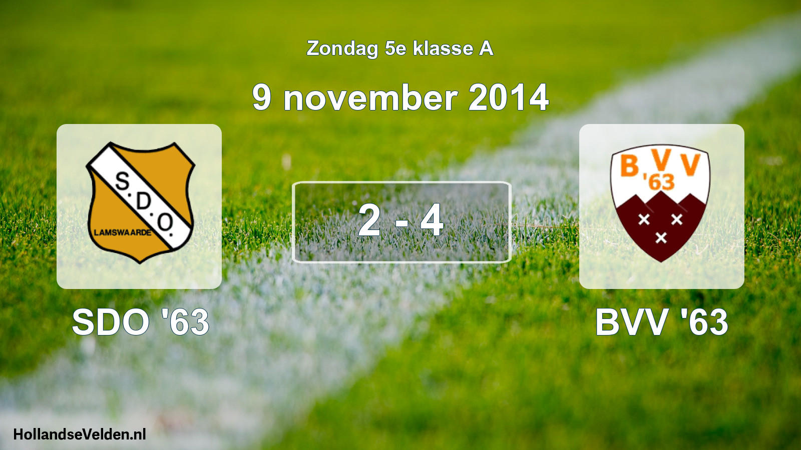 Total number of matches played: SDO '63 - BVV '63 2 - 4 (9 November 2014)