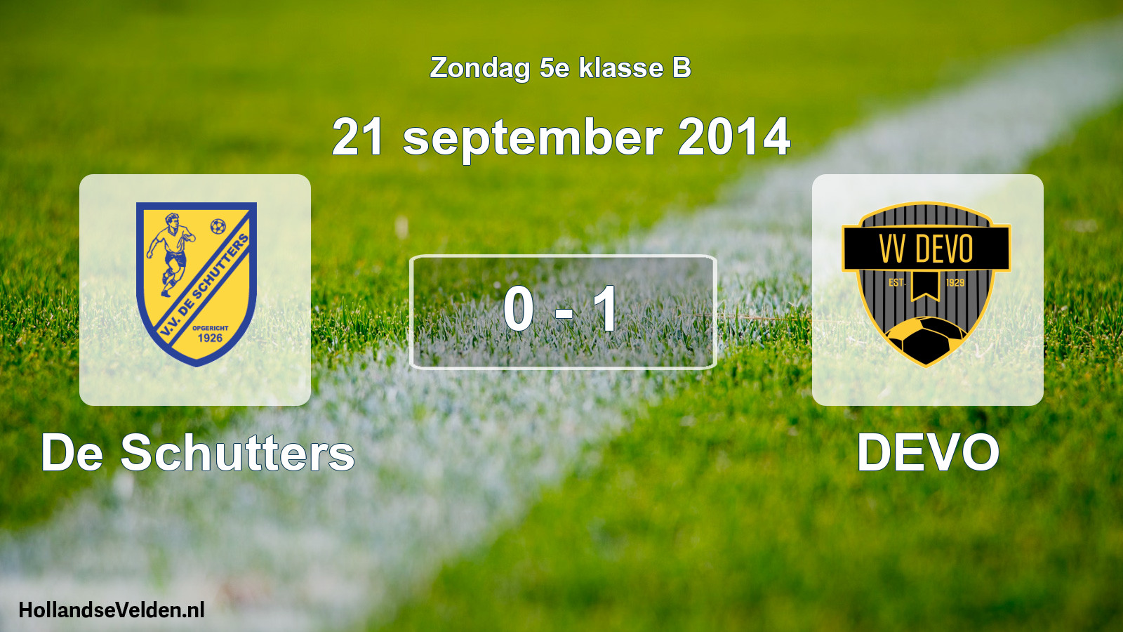 Total number of matches played: De Schutters - DEVO 0 - 1 (21 September 2014)
