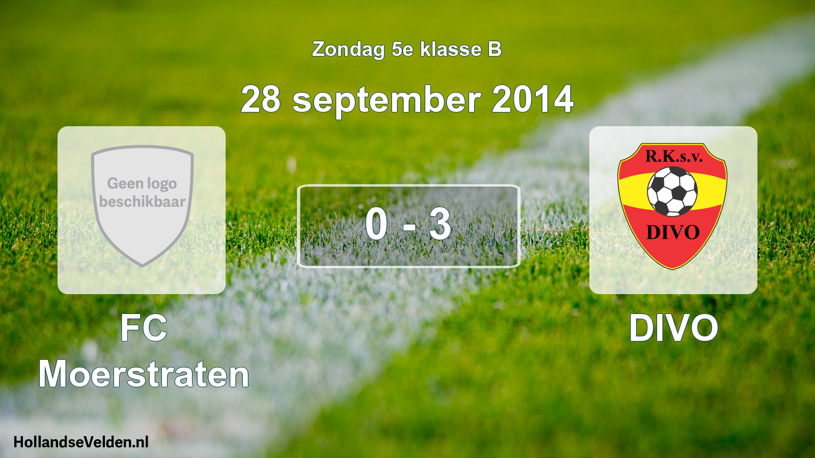 Total number of matches played: FC Moerstraten - DIVO 0 - 3 (28 September 2014)
