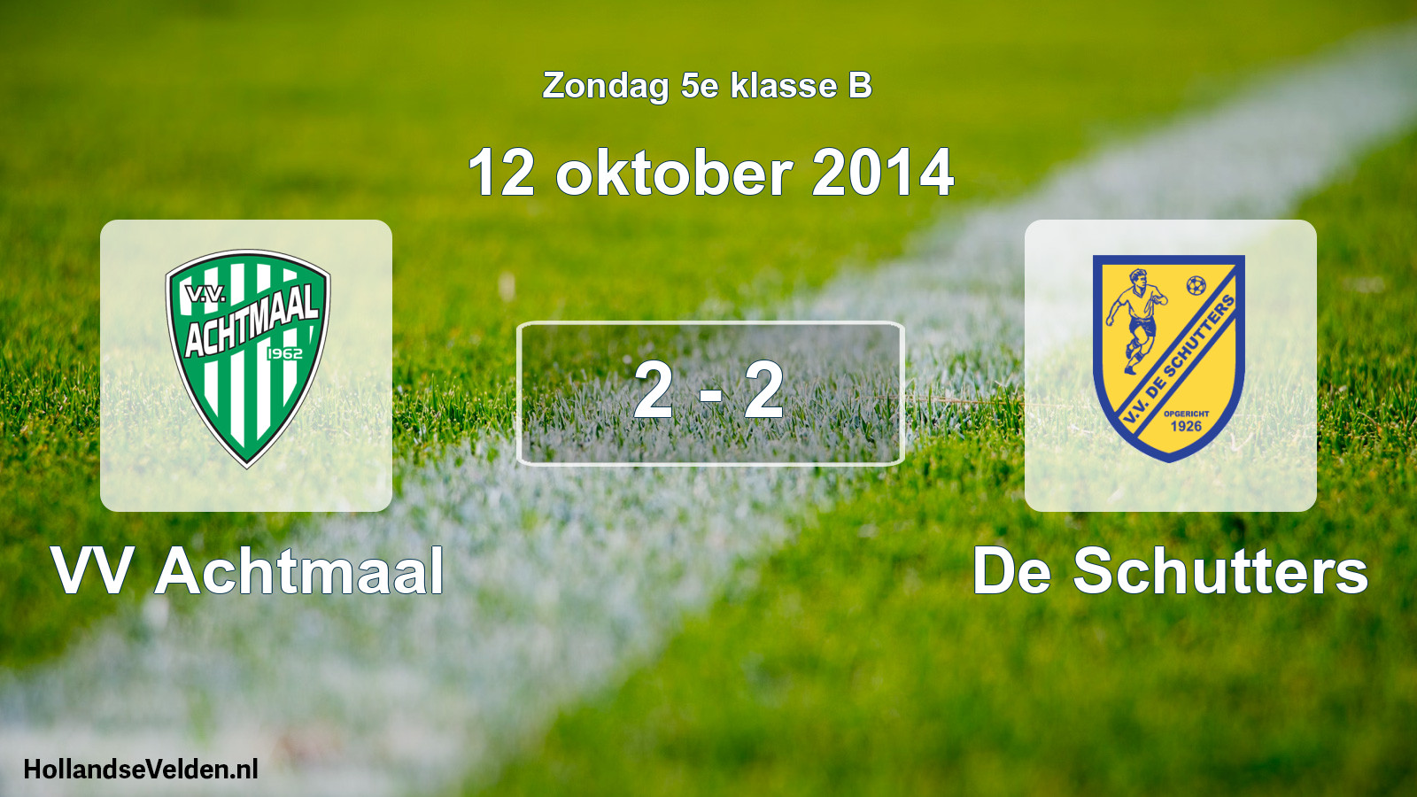 Total number of matches played: VV Achtmaal - De Schutters 2 - 2 (12 October 2014)