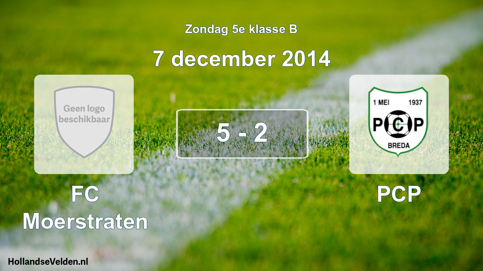 Total number of matches played: FC Moerstraten - PCP 5 - 2 (7 December 2014)