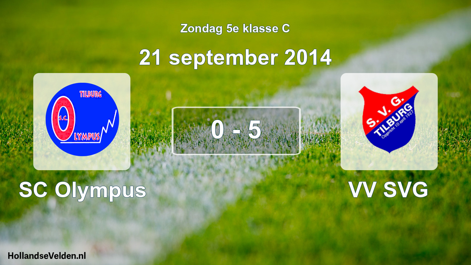 Total number of matches played: SC Olympus - VV SVG 0 - 5 (21 September 2014)