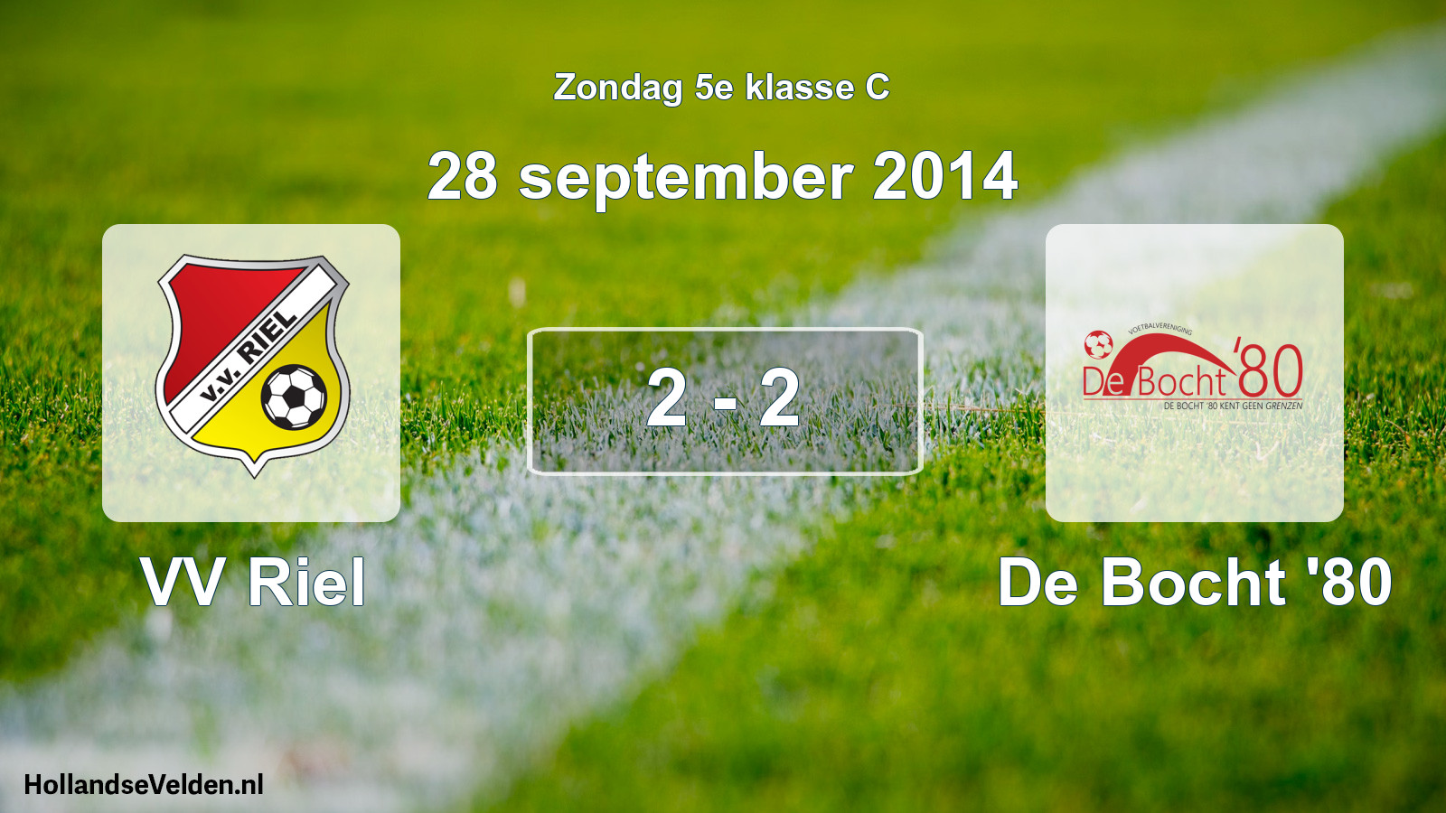 Total number of matches played: VV Riel - De Bocht '80 2 - 2 (28 September 2014)