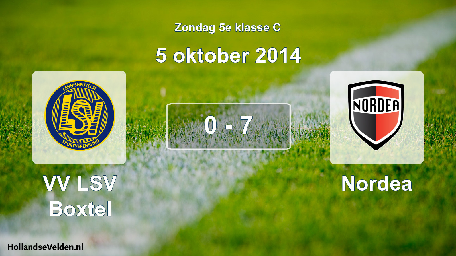 Total number of matches played: VV LSV Boxtel - Nordea 0 - 7 (5 October 2014)