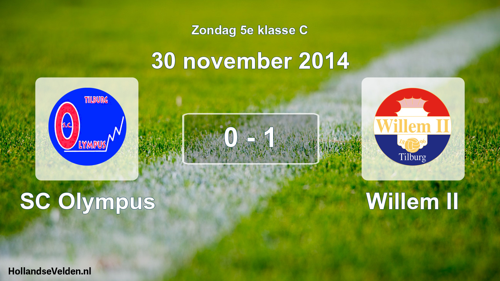 Total number of matches played: SC Olympus - Willem II 0 - 1 (30 November 2014)
