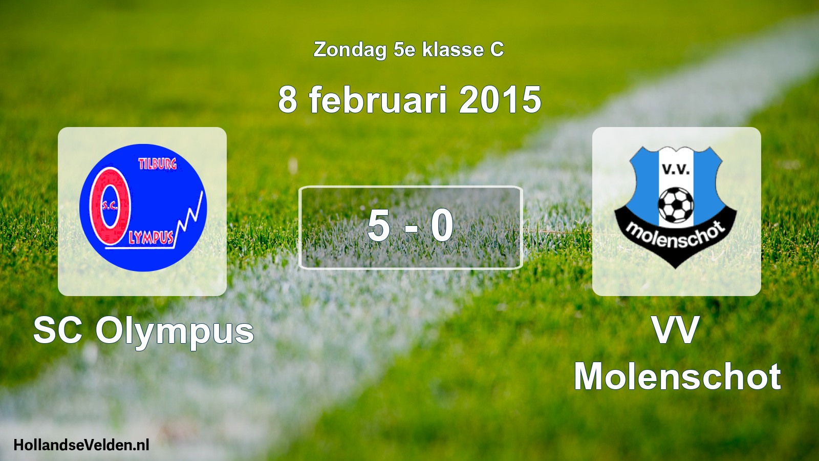 Total number of matches played: SC Olympus - VV Molenschot 5 - 0 (8 February 2015)