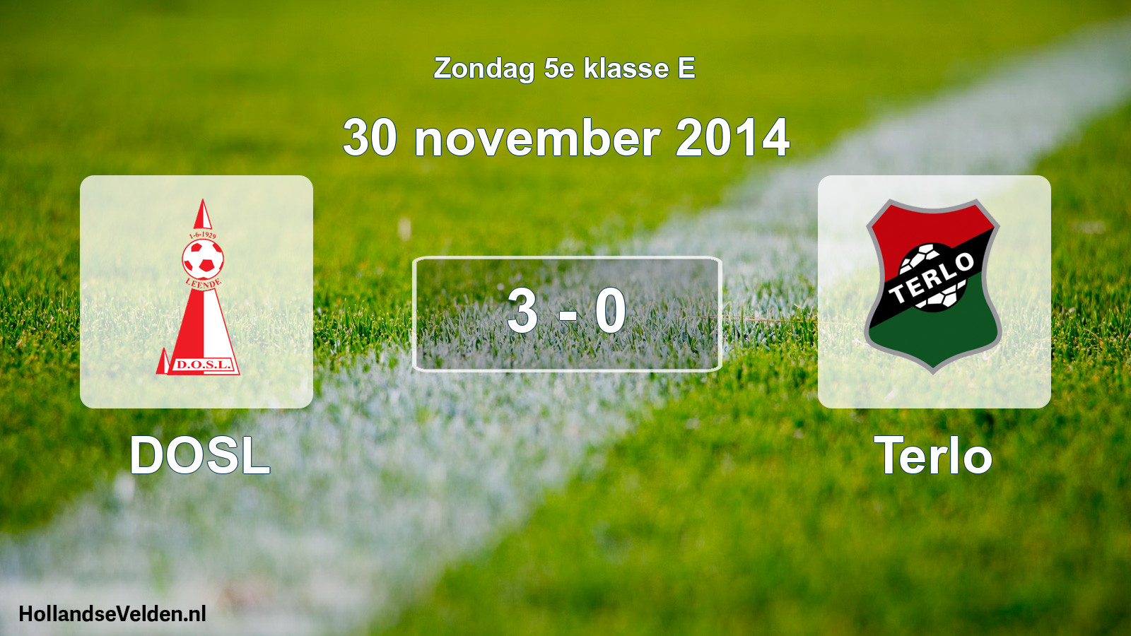 Total number of matches played: DOSL - Terlo 3 - 0 (30 November 2014)