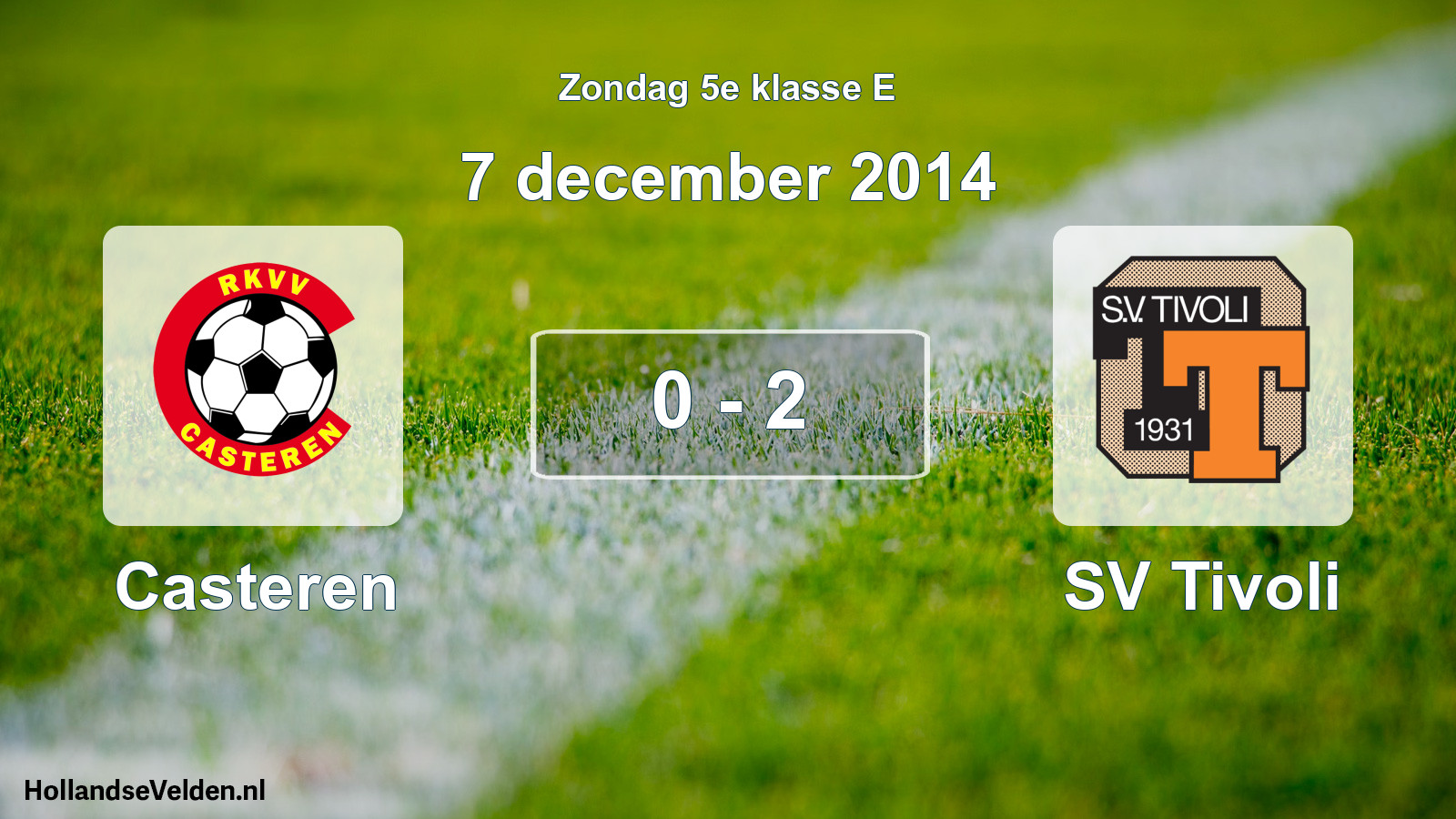 Total number of matches played: Casteren - SV Tivoli 0 - 2 (7 December 2014)