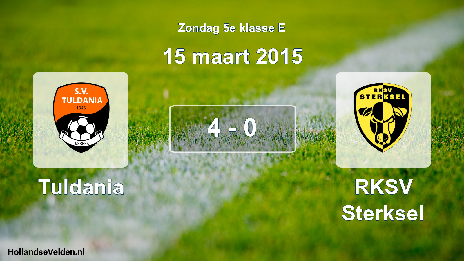 Total number of matches played: Tuldania - RKSV Sterksel 4 - 0 (15 March 2015)