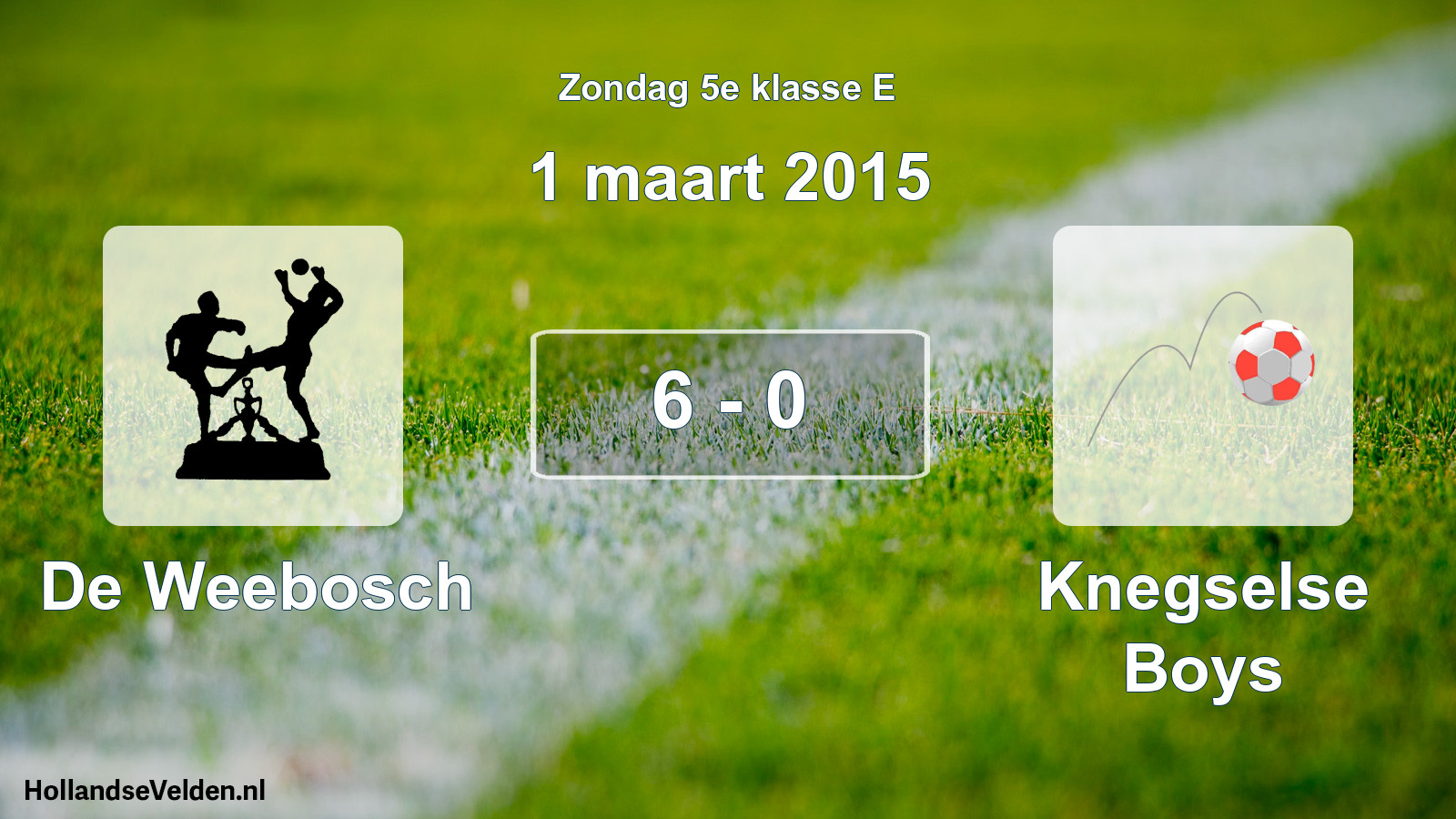 Total number of matches played: De Weebosch - Knegselse Boys 6 - 0 (1 March 2015)
