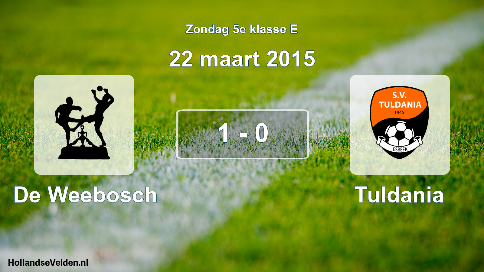 Total number of matches played: De Weebosch - Tuldania 1 - 0 (22 March 2015)