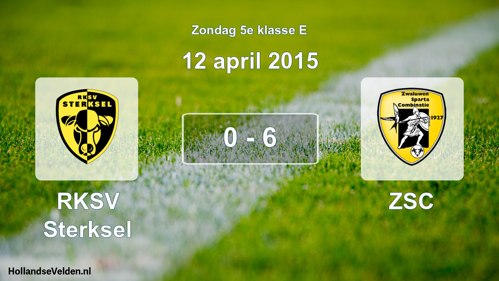 Total number of matches played: RKSV Sterksel - ZSC 0 - 6 (12 April 2015)