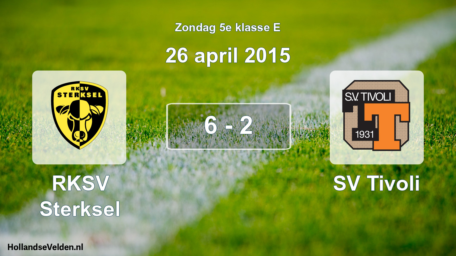 Total number of matches played: RKSV Sterksel - SV Tivoli 6 - 2 (26 April 2015)