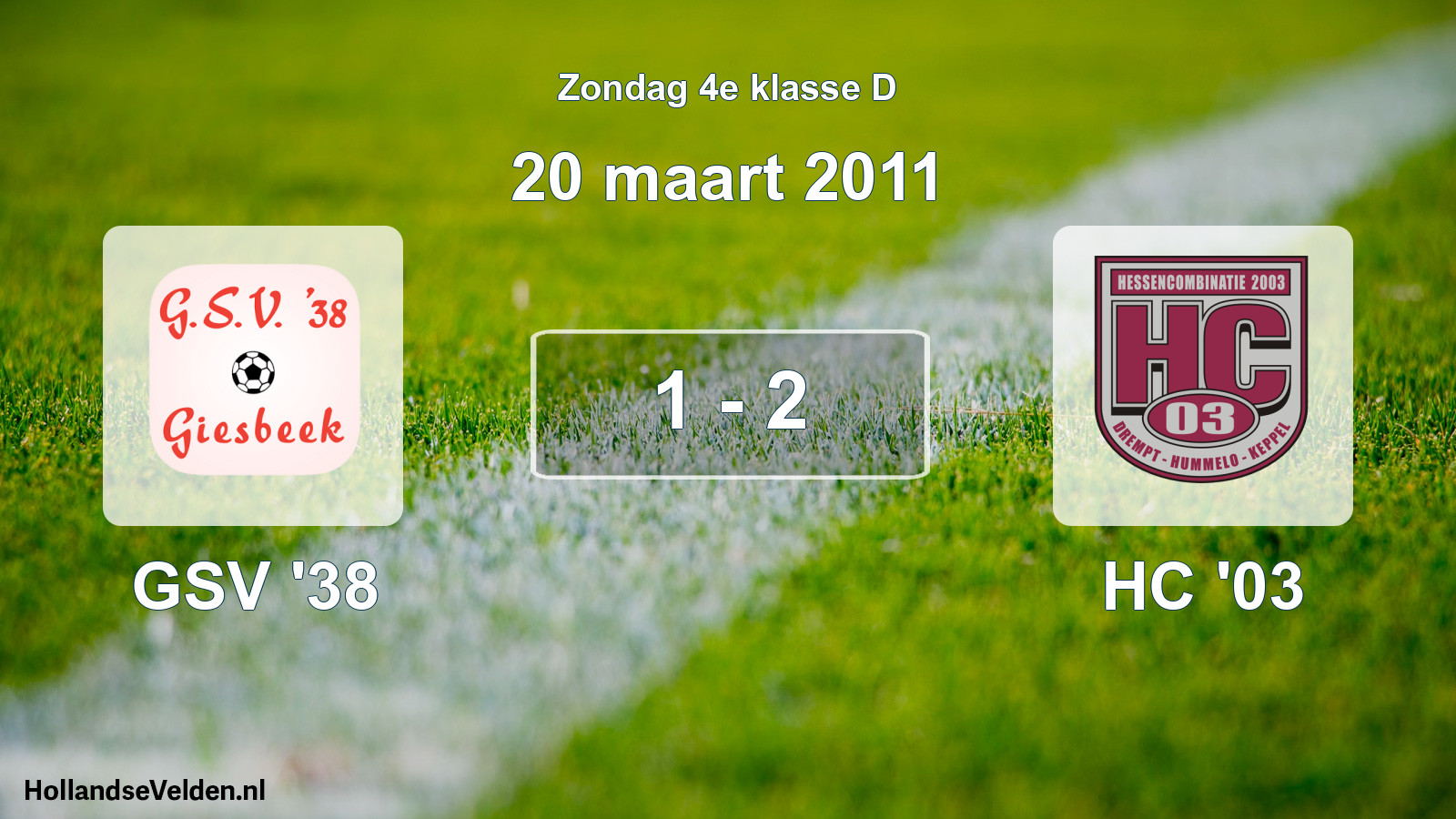 Total number of matches played: GSV '38 - HC '03 1 - 2 (20 March 2011)