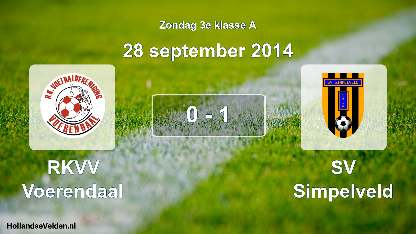 Total number of matches played: RKVV Voerendaal - SV Simpelveld 0 - 1 (28 September 2014)