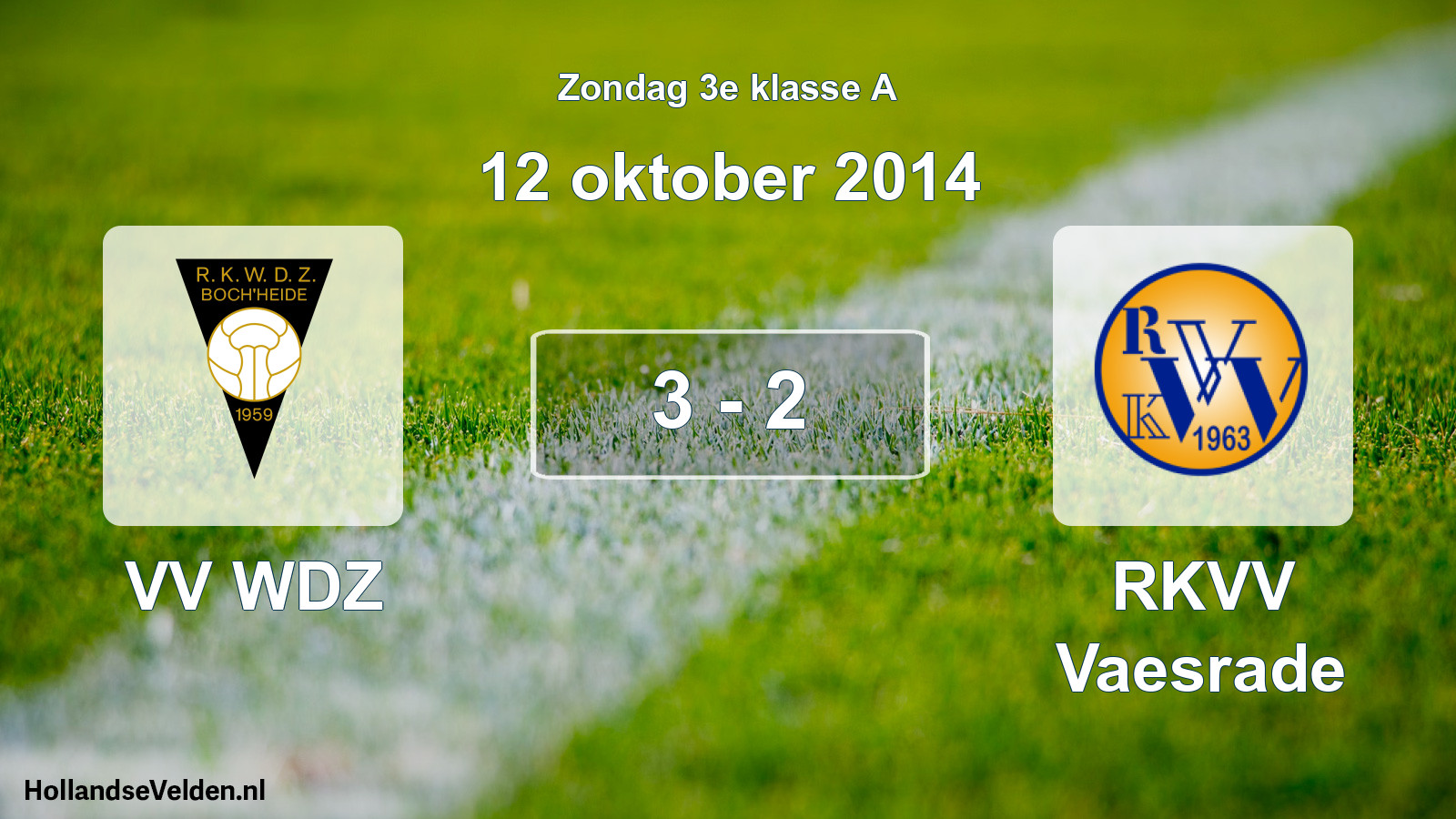 Total number of matches played: VV WDZ - RKVV Vaesrade 3 - 2 (12 October 2014)