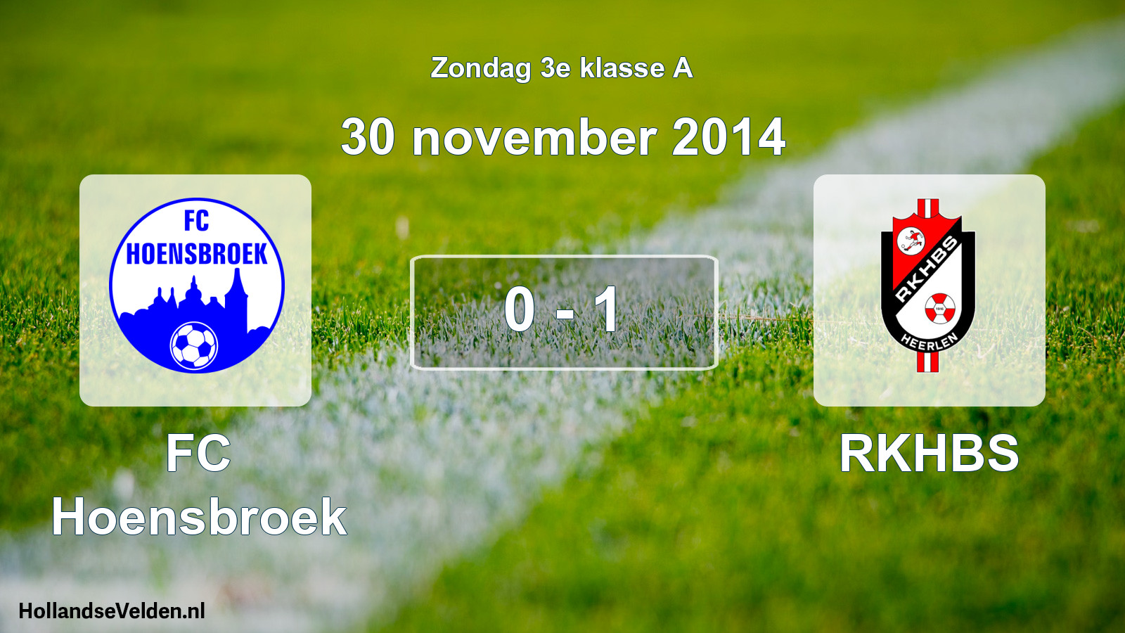 Total number of matches played: FC Hoensbroek - RKHBS 0 - 1 (30 November 2014)
