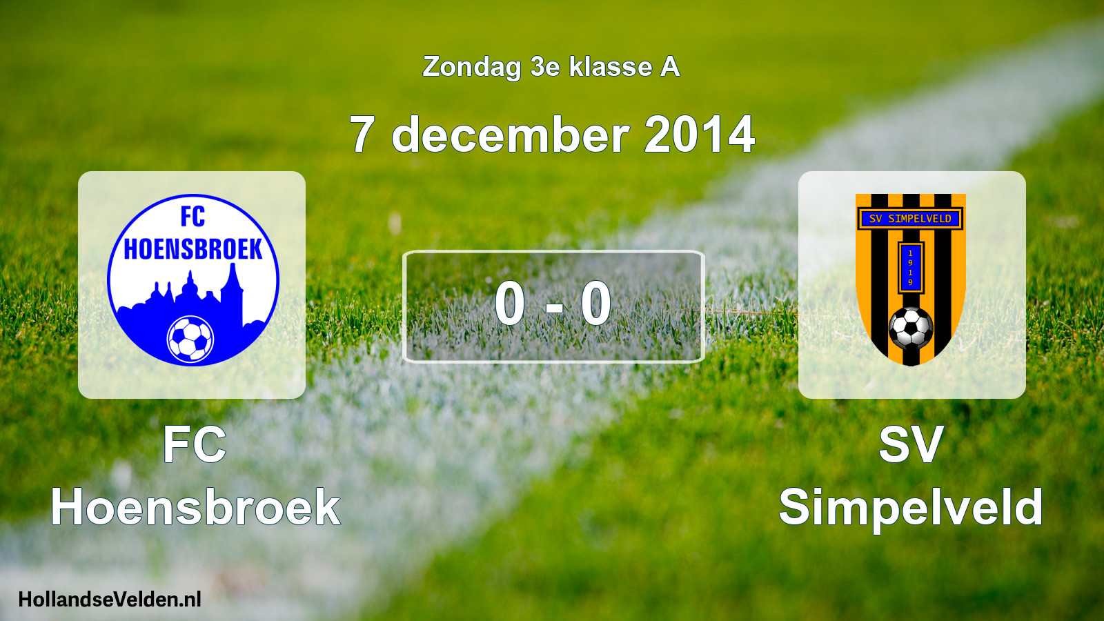Total number of matches played: FC Hoensbroek - SV Simpelveld 0 - 0 (7 December 2014)