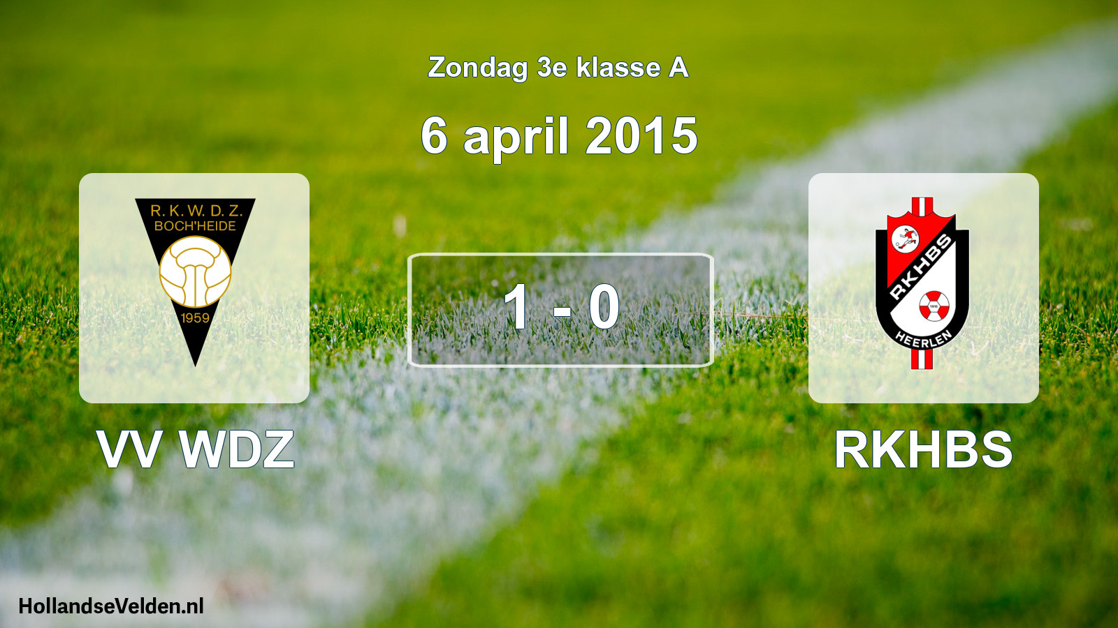 Total number of matches played: VV WDZ - RKHBS 1 - 0 (6 April 2015)