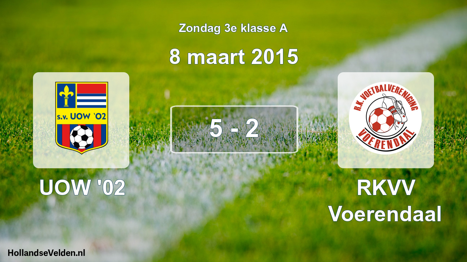 Total number of matches played: UOW '02 - RKVV Voerendaal 5 - 2 (8 March 2015)
