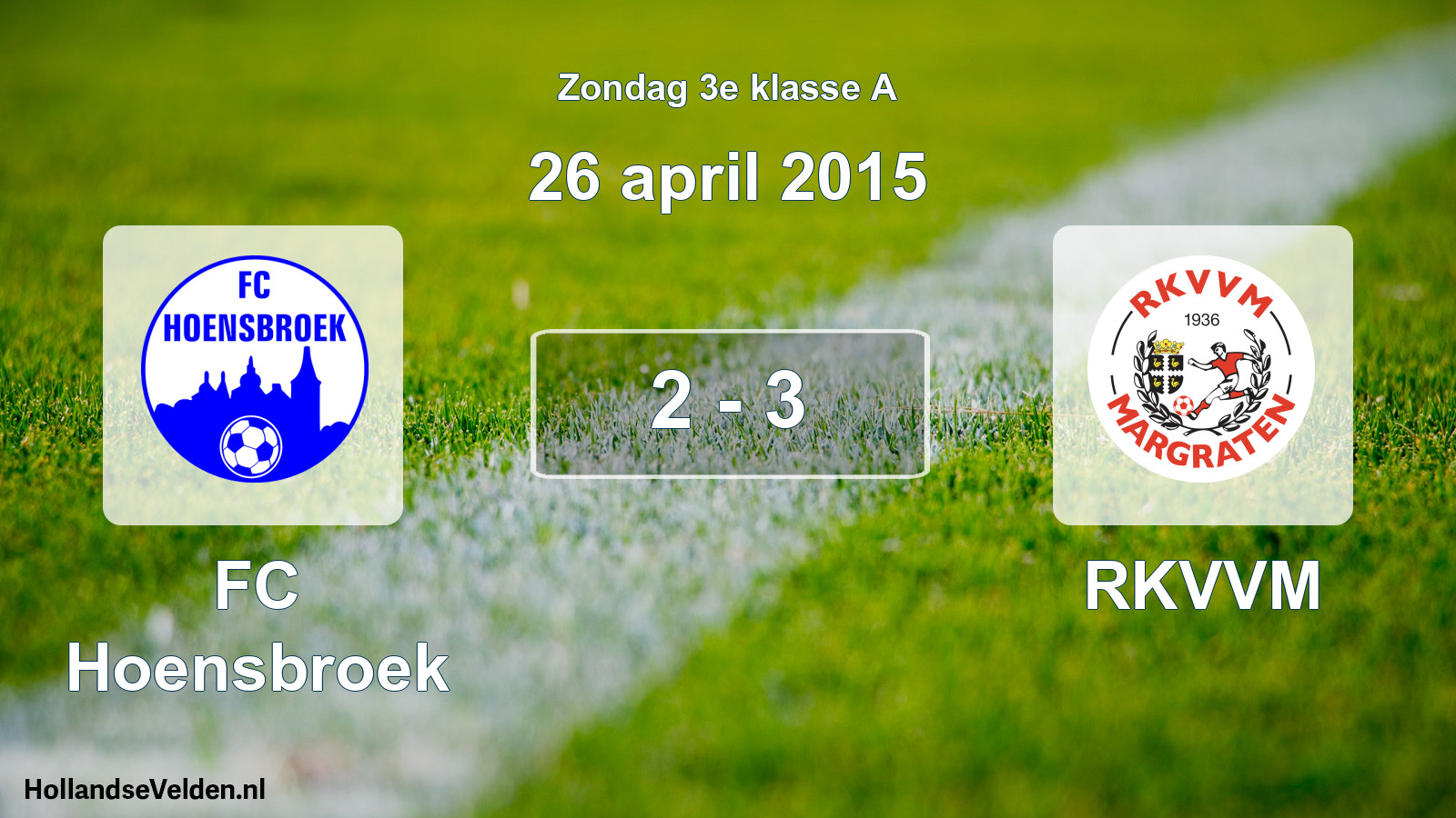 Total number of matches played: FC Hoensbroek - RKVVM 2 - 3 (26 April 2015)