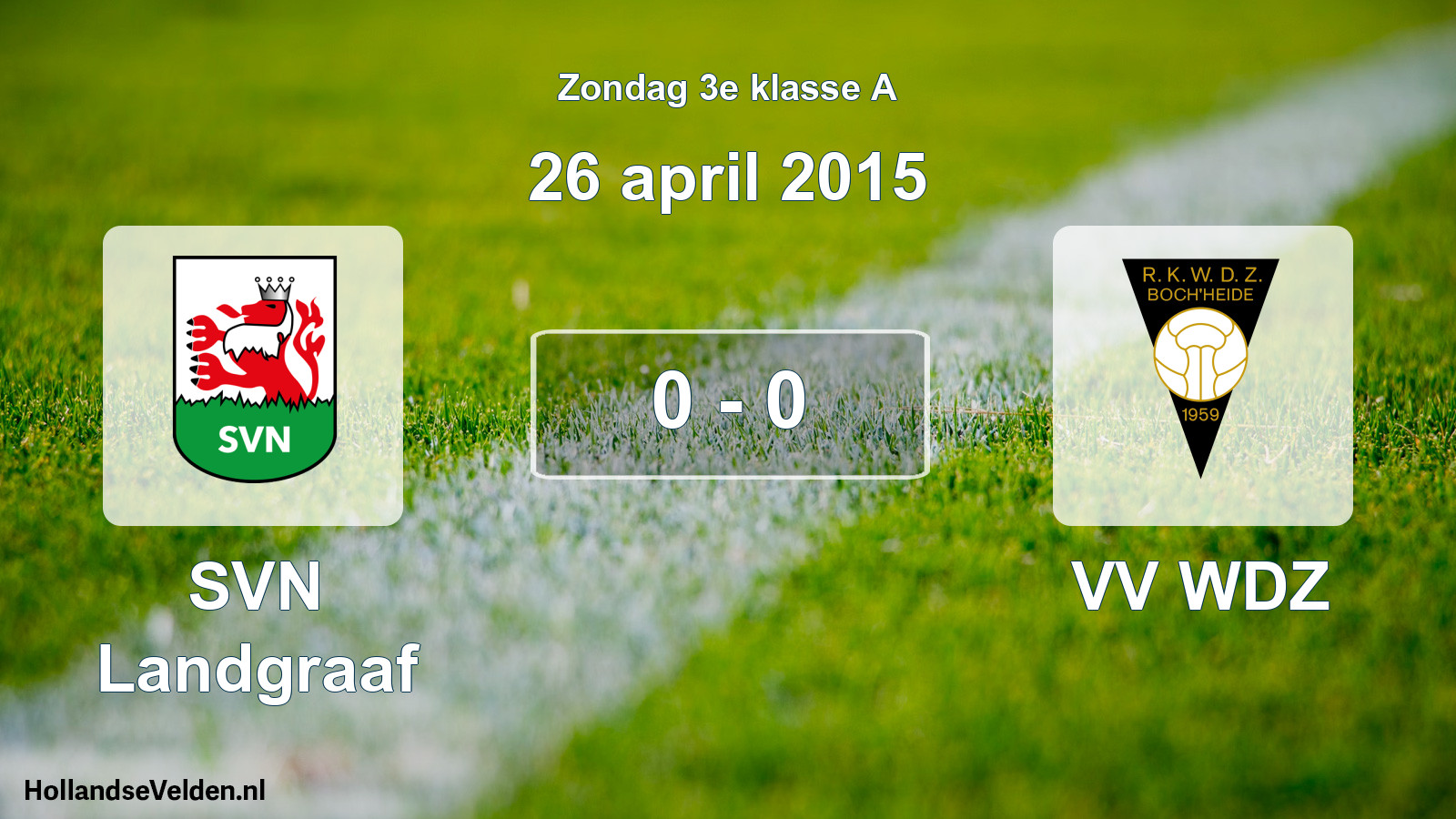 Total number of matches played: SVN Landgraaf - VV WDZ 0 - 0 (26 April 2015)