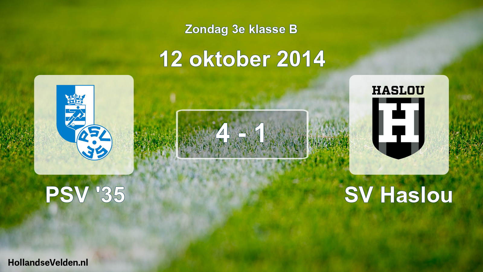 Total number of matches played: PSV '35 - SV Haslou 4 - 1 (12 October 2014)